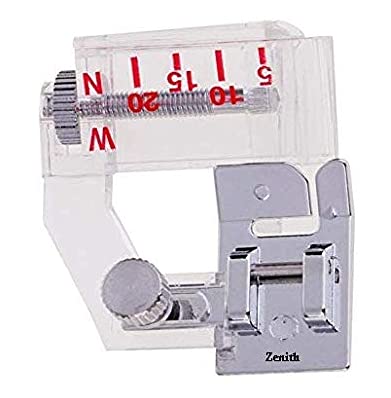 ZENITH Bias Tape Foot Pressure Foot Snap on Type for Automatic Electric Low Shank Sewing Machines Suitable for Usha Janome Brother Singer etc Steel Finish (Bias Tape Foot)