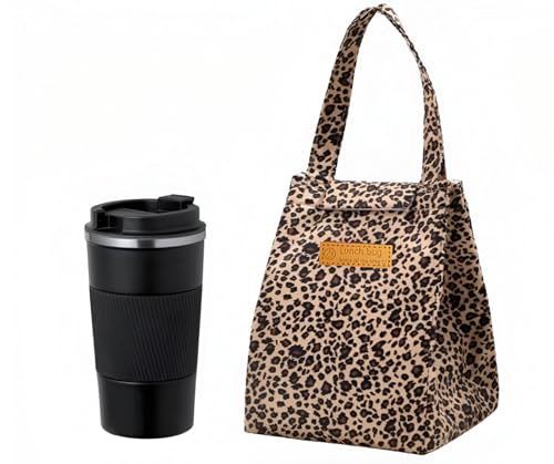 Genérico Vaso termico cafe para llevar+Bolsa termica pequeña Vaso termico cafe Termo cafe para llevar Termo cafe Termo cafe pequeño Termo cafe 500ml Bolsa termica comida trabajo.