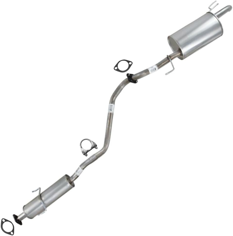 Exhaust Resonator and Muffler Exhaust Kit Compatible for 2010-2013 Kia Forte 2.0L | Stainless Steel | Northeastern Exhaust | Free Gaskets and Clamp Included | Automotive Replacement Part | Direct-Fit