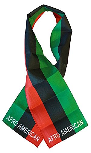 Afro African American Lightweight Flag Printed Knitted Style Scarf 8"X60" #TOP28