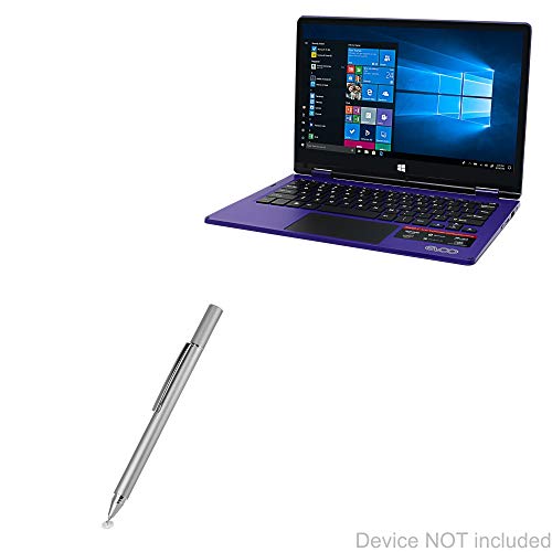 BoxWave Stylus Pen Compatible with EVOO Convertible Touchscreen Laptop (11.6 in) - FineTouch Capacitive Stylus, Super Precise Stylus Pen - Metallic Silver
