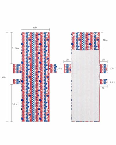 Red Blue 4th of July Beach Lounge Chair Towel Cover, Soft Chaise Lounge Towel with Side Pockets Patio Pool Chairs Cover for Beach/Pool Sunbathing 29x85 American Flag Star Independence Day