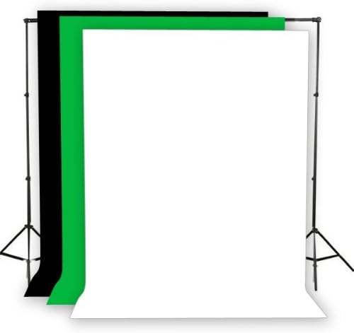 Fancierstudio Lighting kit UL9004SB-69BWG 2000 Watt Photo Studio Lighting Kit with 6-9 Feet Muslin Backdrop and Background Stand-Black White