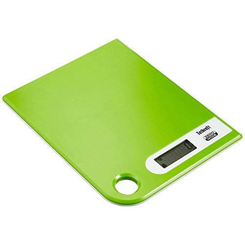 Tatkraft Green Báscula de Cocina para Alimentos Digital 5Kg Diseño Slim con Colgadero