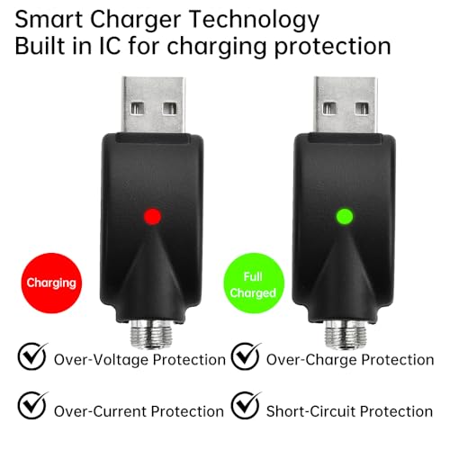 Image of diymore USB Thread Cable,Smart Charger Cable,Smart 510 USB Charger Cable Adaptor with LED Indicator,Overcharge Protection Adapter with LED Indicator Adapter for Wireless Soldering Iron 2Pcs
