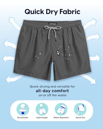 Image of maamgic Mens Swim Trunks 5 Inch with Mesh Lining, Quick Dry Mens Bathing Suit, Swim Shorts for Swimming and Beach