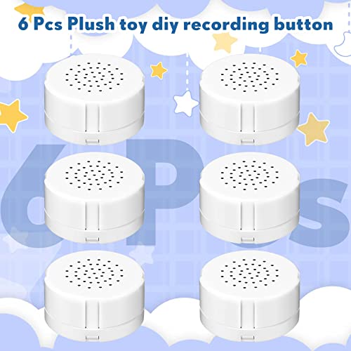 Handepo 6 Pcs White Sound Recorder Voice Recorder Music For Stuffed Animal, Toy Recording Device Recordable Sound Module, Record Messages For Plush Toy Doll Stuffed Bear Toy Pillow (60 Seconds) #TOP2