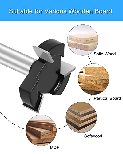 Cnc Spoilboard Surfacing Router Bit, Extra Large 1/4 Inch Shank, 3 Wings With 1-1/4 Inch Cutting Diameter For Slab Flattening, Planing, And Grooving In Woodworking #TOP3