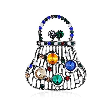 Fashion Brooch 2021 New Arrival of Brooch Multi-color Decorative Vintage Handbag Shape Lapel Brooch Pin for Party - Multicolor Cover