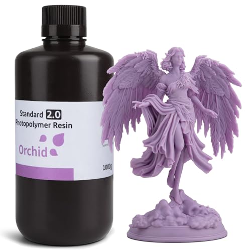 ELEGOO Upgraded Standard 3D Printer Resin 2.0 405nm UV Curing Photopolymer Resin for Mars Saturn Jupiter MSLA DLP LCD 3D Printing, High Precision, Low Odor, Orchid 1000g