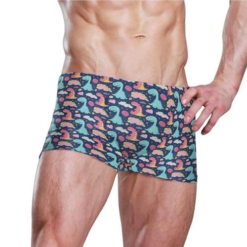Dinosaur Dino Mens Swim Trunk Swimwear Bathing Suit Swim Brief Square Leg Board Short S B04052633