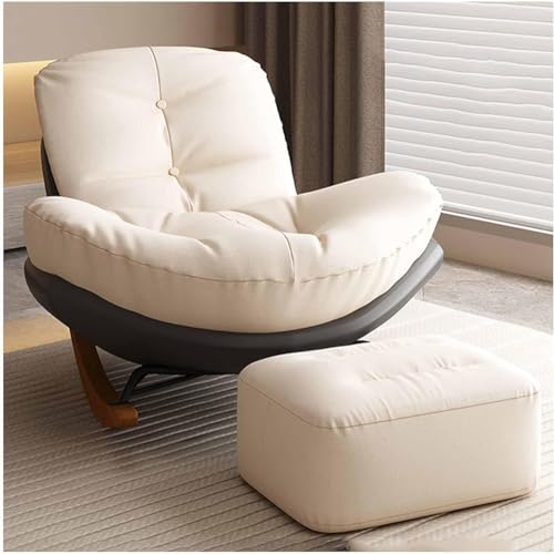 Mecedora suave con reposapiés, cómoda mecedora tapizada para guardería, sala de estar, sofá reclinable