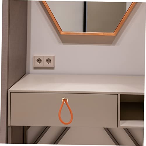 KONTONTY Leather Drawer Pull and Attic Door Pull - Chest Handles and Knobs for Farmhouse Doors, As Shown 3, 6.5X1.5cm - Image 2