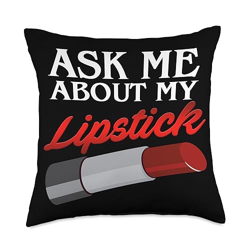 Cosmetology Beautician Esthetician Barber Graphic Cosmetologist Lipstick Cosmetology Hairstylist Graphic Throw Pillow, 18x18, Multicolor