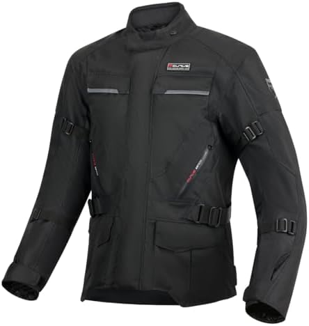 CURVE Chaqueta moto Boron Waterproof, Negra, Impermeable, Espalde...