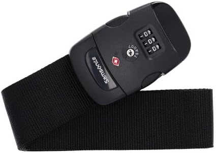 Samsonite Global Travel Accessories Luggage Strap with Integrated Three Dial TSA Combilock, 190 cm, Black