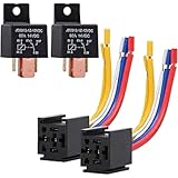 12V 80A SPDT 5-Pin Relay with Mounting Bracket for Automotive (2 Packs)