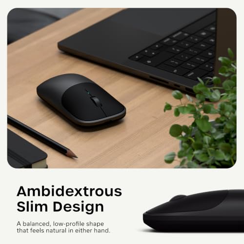 Image of Satechi Slim EX Wireless Mouse, Multi-Device Bluetooth & 2.4GHz Connection for macOS, Windows, iPadOS, and Android, Quiet Clicks, Anodized Aluminum Shell, USB-C Rechargeable Battery, Space Black | Quiet clicks, anodized aluminum shell, rechargeable battery, for macOS, Windows, iPadOS, Android