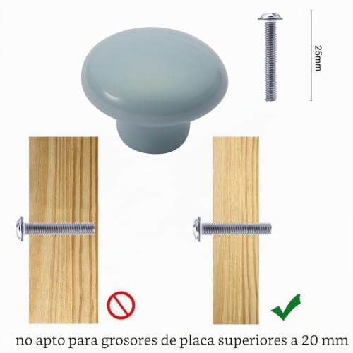 Miniatura 3 de 6pcs Pomos De Cerámica Para Armario Redondas Perillas De Los Muebles Para Habitación De Niños Gabinetes De Cocina Estantería Verde Claro
