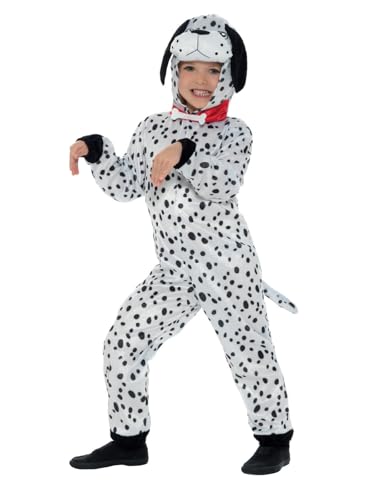 Smiffys Costume dalmatien, noir et blanc, avec combinaison à capuche et queue Halloween