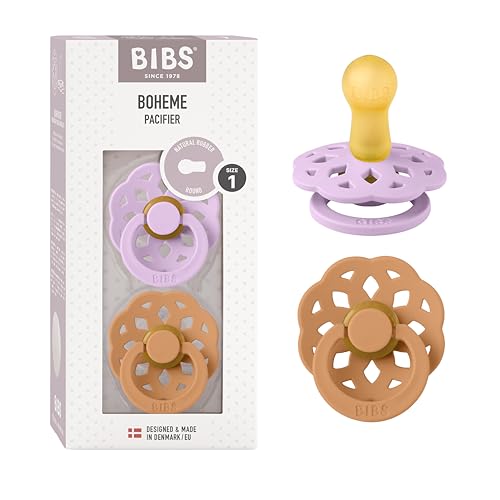 Image of BIBS Boheme Pacifier | Size 0-6 Months | Violet Sky/Pumpkin