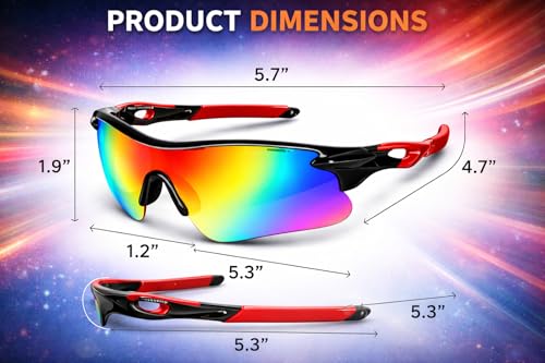 Image of Zynic Men's Stylish Sports Sunglasses with Case| UV400 Protection Classic Wrap Around Googles |Sports Shades for Driving,Cyclining Outdoor & Travel