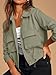 Cicy Bell Übergangsjacke Damen Crop Jacke frühling Leichte Sommerjacke Kurzer Mantel Parka Jacket Herbstjacke.Armeegrün L