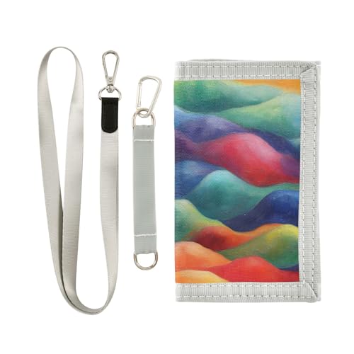 FOLIOSA Colored Wave Kids Wallet for Boys Girls Youth, Compact Fabric 4.9×2.9 in