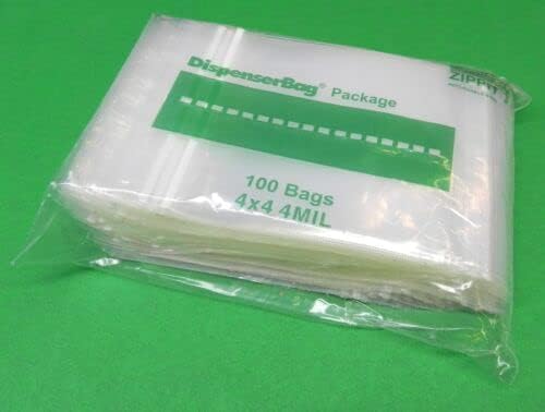 Reloc Zippit Bag 4"X4" Clear 4Mil Reclosable Thick Bags Pack of 100 By JTS