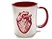 red Anatomical Heart Mug 11 oz. human anatomy cardiologist medical office graduation gift