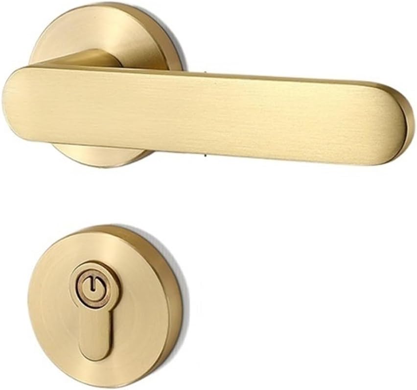 Chinese Brass Retro Interior Door Lock Solid Wood Door Handle Bedroom Door Bathroom Light Luxury Silent Lock(72F015 Brass Split Lock)