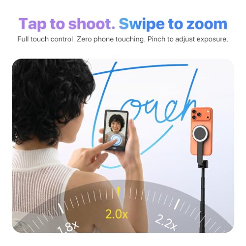 Image of SYNCO Xview Selfie Monitor Screen for iPhone 7-17 Series, Touchscreen Secure Private Wireless P2P, 4K /1080p Magnetic Back Camera Vlog Monitor with 164FT Range for YouTube TikTok Live Streaming (Black)