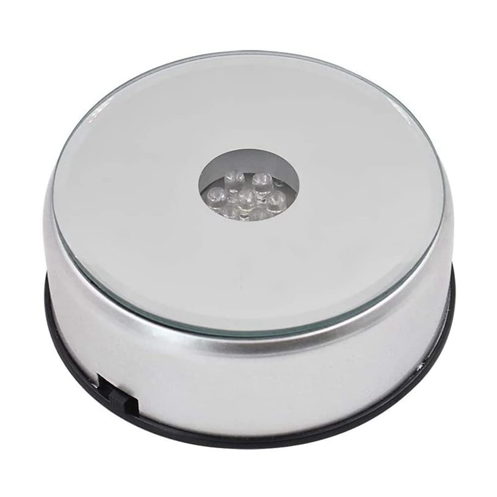 Display Turntable for Crystals Glass Art,LED Colored Rotating Crystal Display Stand with USB Cable