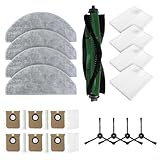 Kit completo de accesorios para aspiradora: este extenso kit incluye un cepillo principal, 4 filtros, 4 paños de fregona, 4 cepillos laterales y 6 bolsas de polvo para un rendimiento óptimo de tu robot aspirador.