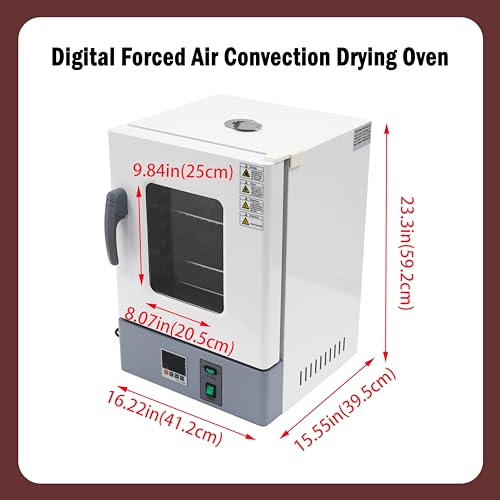 LGXEnzhuo Digital Forced Air Convection Drying Oven Lab Blast Drying Oven Industrial Drying Baking Heat Treatment Intelligent Temperature Control 600W 110V