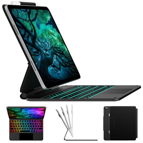 typecase Keyboard Case for iPad Pro 11 inch (4th/3rd/2nd/1st Gen) and iPad Air (4th/5th Gen),Magnetic Keyboard for iPad Pro 11, Magic Keyboard,Multi-Touch Trackpad, 11 Colors Backlight,Black