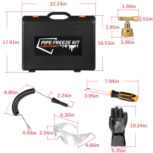Image of Pipe Freeze Kit, CST2 Pipe Freezing Kit For 1 /8 inch to 2 inch OD, Use CO2 To Freeze Tube Wire Plumbing, Water Line Repair Tool Kit, Replacement For Cold Shot Pipe Freeze Kit