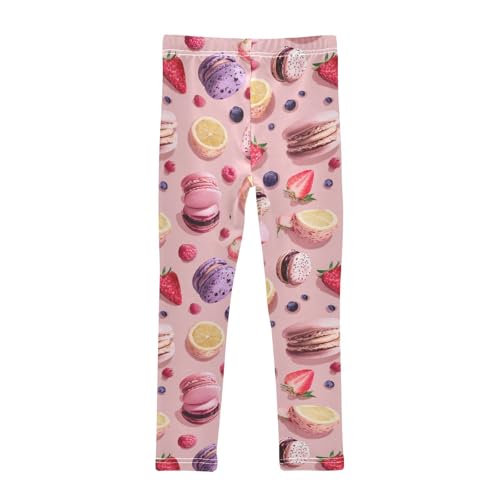 Boccsty Pink Macaron Strawberry Girls Leggings Kids Yoga Pants Dance Active Tights 4T2