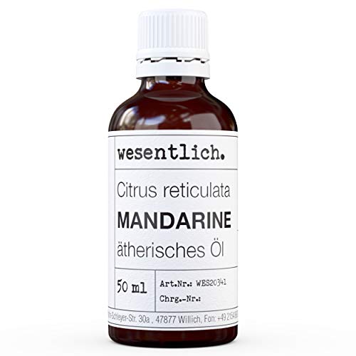 wesentlich. Mandarinenöl - ätherisches Öl - 100% naturrein (Glasflasche) - u.a. für Duftlampe und Diffuser (50ml)