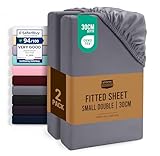Utopia Bedding Fitted Sheet Small Double (2 Pack), Grey - Deep Pocket 14 inch (30 cm) - Oeko Tex Certified - Easy Care - Soft Brushed Microfibre Fabric - Shrinkage and Fade Resistant - Bottom Sheet