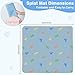 BeBeJoJo Splat Mat for Under High Chair 42 x 42 Inch Waterproof Baby Splash Mat with Non Slip Bottom Reusable Portable Highchair Mat for Floor Food Catcher for High Chair, Blue Dinosaur