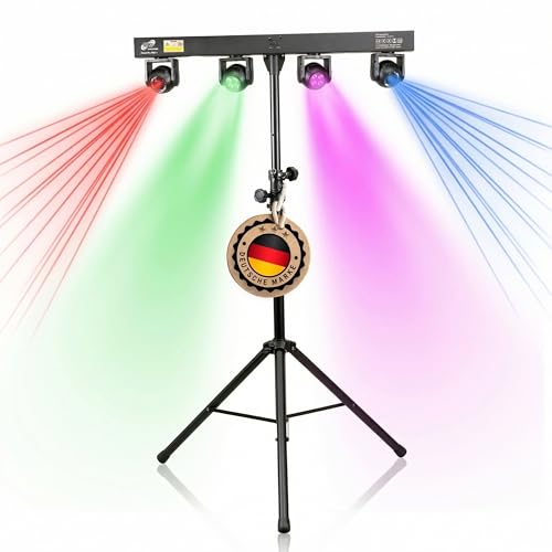 ETEC Professional LED Movingbar 1-12W RGBW Moving Heads, 4W RGBW Wash & 50mW Disco Effekt - DJ Equipment für Partylicht, Disco Licht, Bühnenbeleuchtung & Ledshows