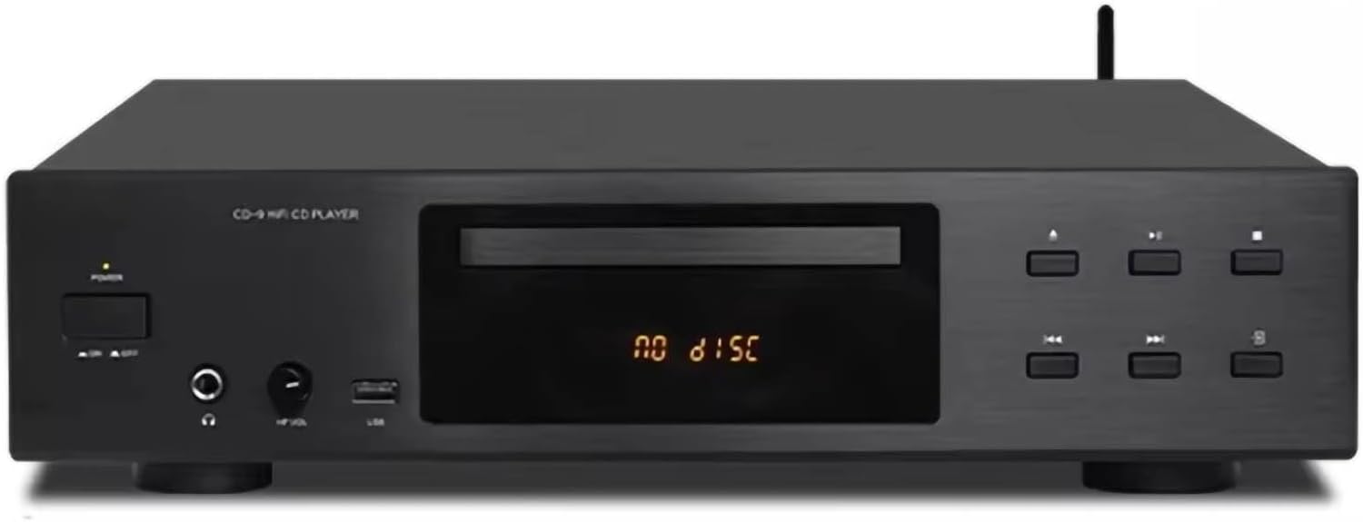 Hi-Fi CD Player with Bluetooth 5.3 Receiver, USB 3.0 Playback Supports MP3/WMA/FLAC/APE, Optical & Coaxial Digital Outputs + RCA Stereo Output, SNR≥125dB, Remote Control