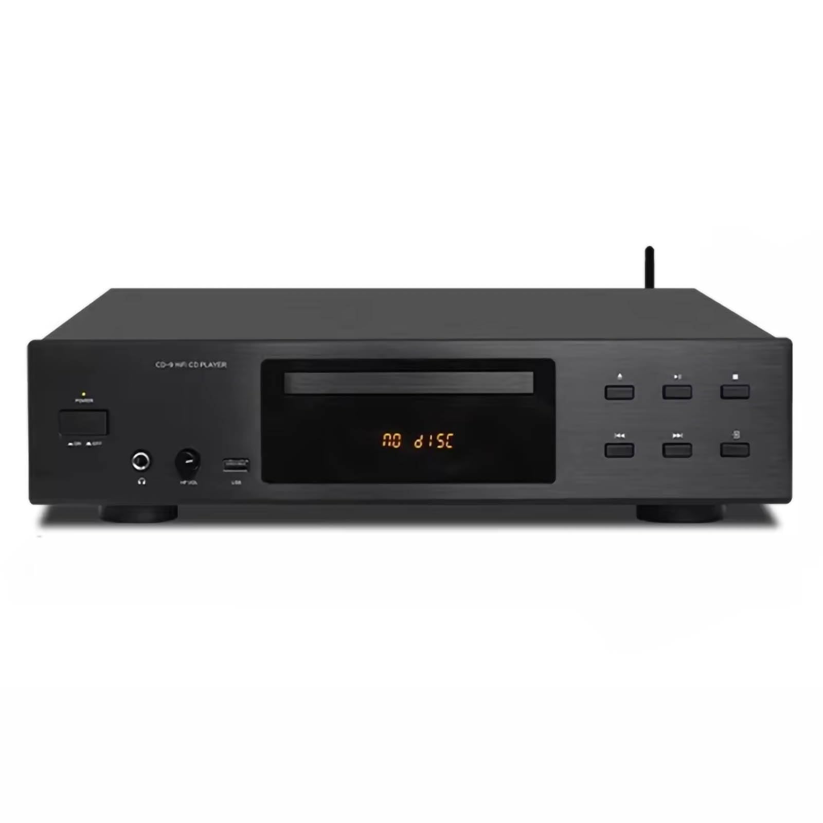 Lecteur CD Hi-FI avec récepteur Bluetooth 5.3, Lecture USB 3.0 Prend en Charge MP3/WMA/FLAC/APE, Sorties numériques optiques et coaxiales Sortie stéréo RCA, SNR≥125 DB, télécommande