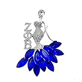 Shiny bling rhinestone inlaid greek letter ZETA ZPB sorority society girl metal brooch