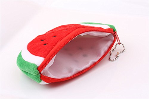 Funny Live Soft Plush Big Volume Watermelon Pencil Case Cosmetic Makeup Pouch Coin Bag (Red) #TOP1