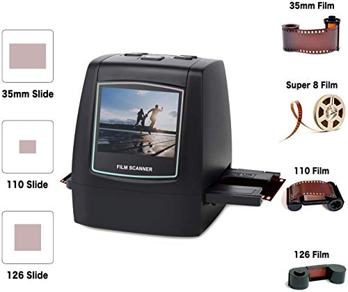 Digitnow 22MP All-In-1 Film & Slide Scanner, Converts 35Mm 135 110 126 And Super 8 Films/Slides/Negatives To Digital Jpg Photos, Built-In 128MB Memory, 2.4 Lcd Screen - 2