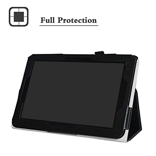 Verizon Ellipsis 10 Case,Liushan Pu Leather Slim Folding Stand Cover For 10" Verizon Ellipsis 10 Android Tablet,Black #TOP1