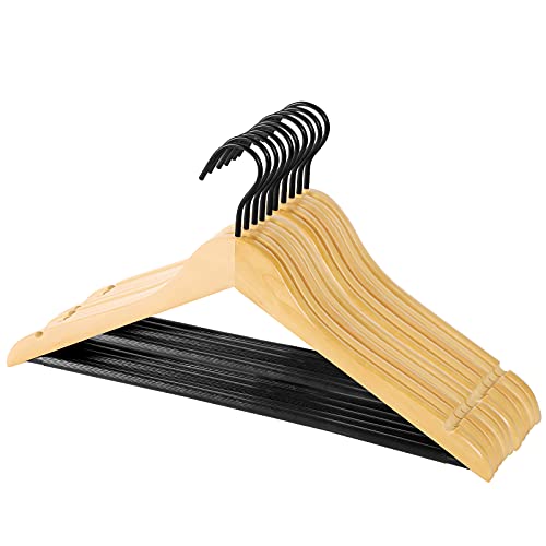 Perfecasa 20 Pack Clear Wood Hangers 17.5 Inch - Premium Solid Maple Wood Coat Hangers with Non-Slip Pants Bar, 360° Swivel Hook - Hotel & Home Closet Organization by Perfecasa - Used condition - US$18.64