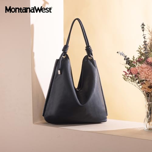 Image of Montana West Hobo Bags for Women Soft Slouchy Top Handle Shoulder Purses Handbag with Knot Strap